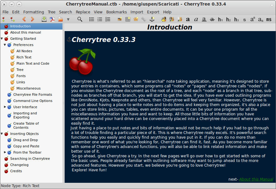 Cherrytree - Note Taking App